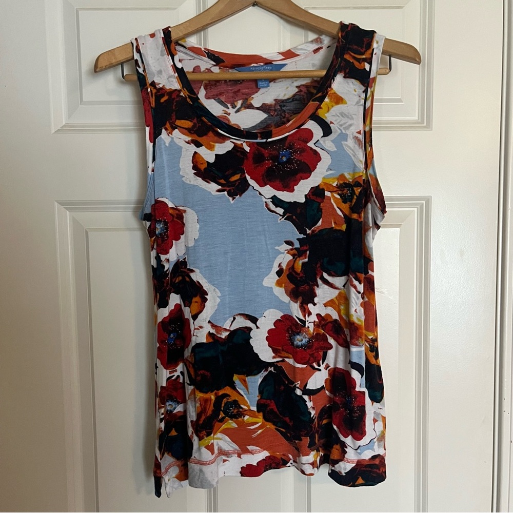 Floral Sleeveless Top - Multicolor